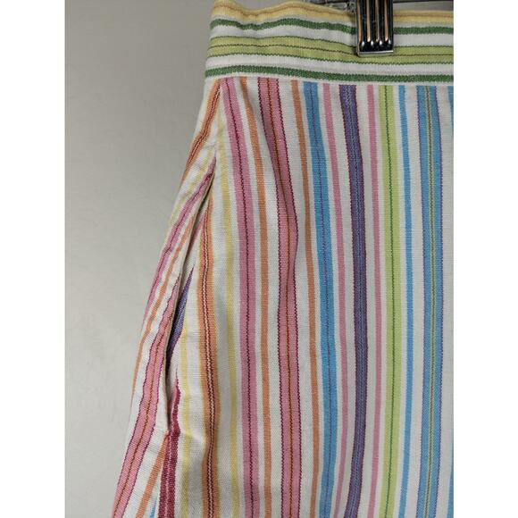 Vintage Christopher & Banks Colorful Striped Short Skirt 100% cotton canvas - Picture 5 of 6